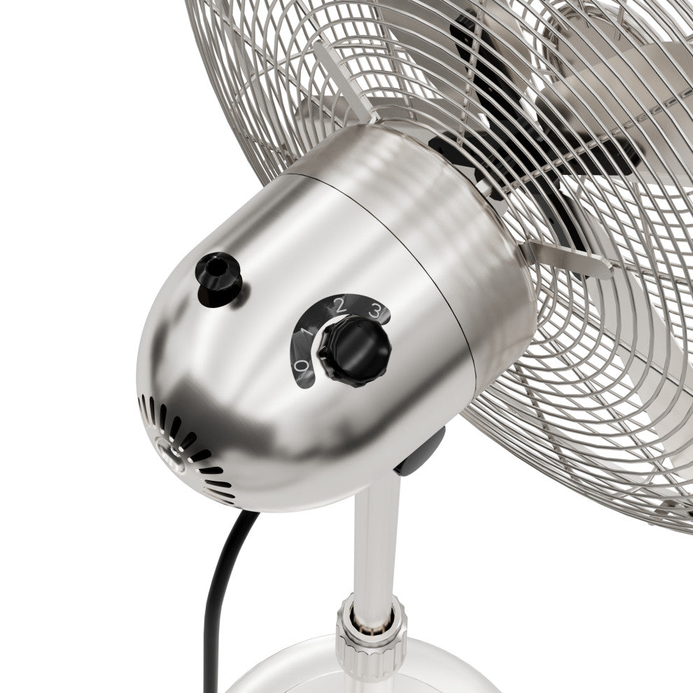 Hunter Classic Brushed Nickel 4-Blade Oscillating 3-speed Standing Fan