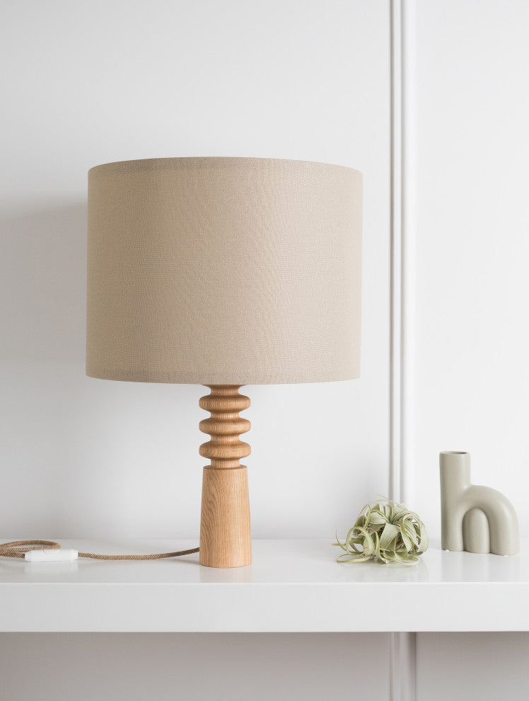 Bellows wood table lamp