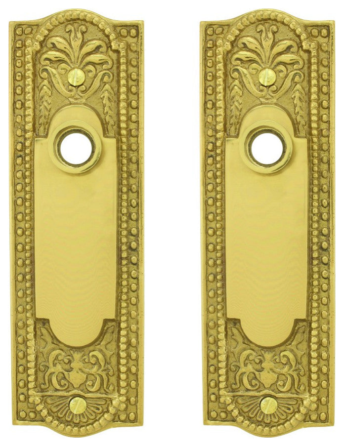 Door Back Plate Brass Escutcheon Cover with Doorknob 7 1/4" L Tarnish Resistant