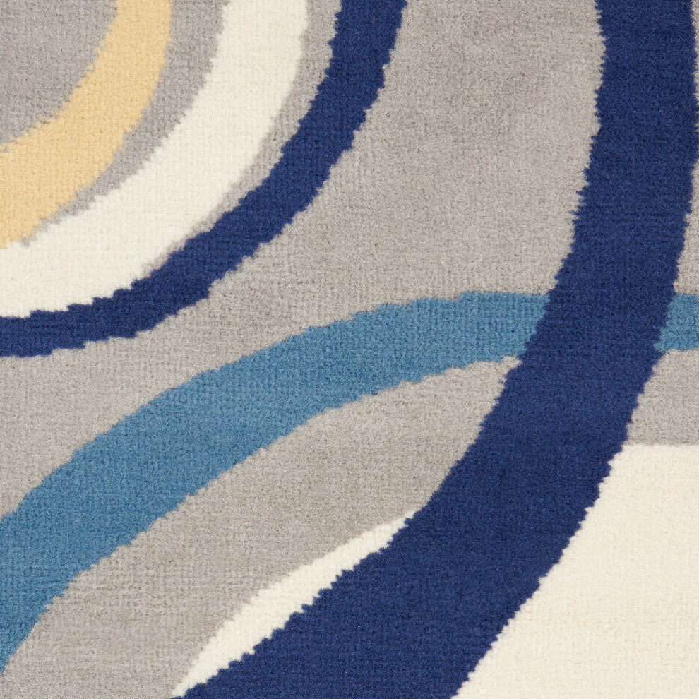 Nourison Grafix 7' x 10' Grey Mid-Century Modern Indoor Area Rug