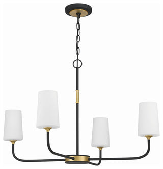 Niles 4-Light Black Forged/Modern Gold Chandelier