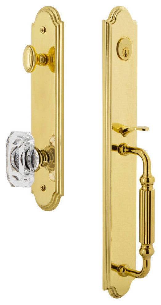 Arc 1-Piece Dummy Handleset, F Grip and Baguette Clear Crystal Knob, 848376