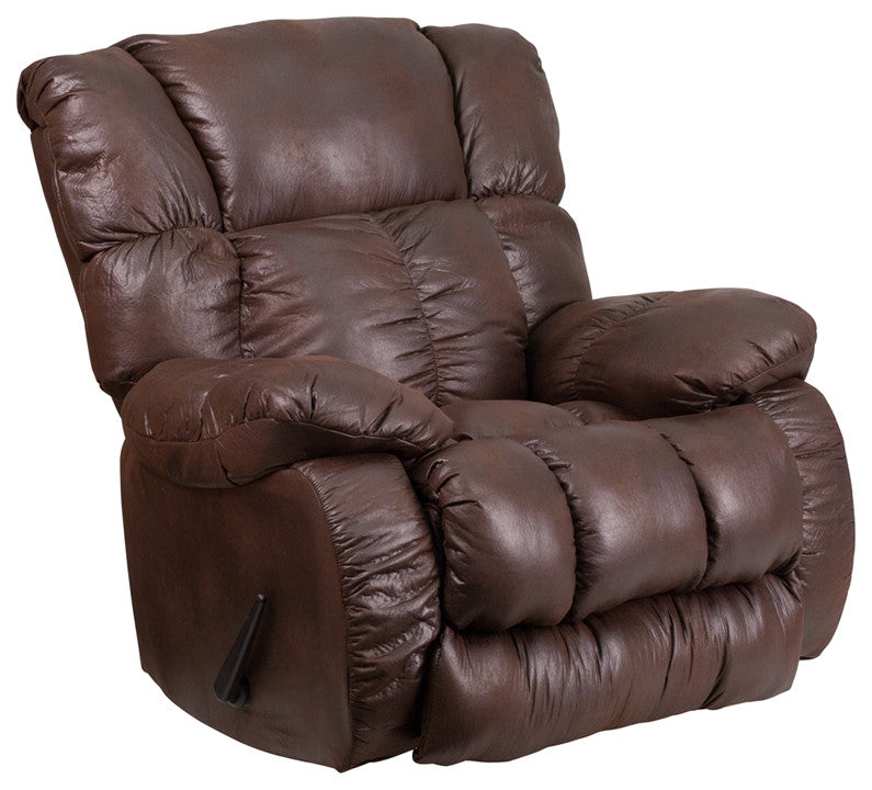 Contemporary Breathable Comfort Padre Espresso Fabric Rocker Recliner