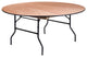 MFO 66'' Round Wood Folding Banquet Table with Clear Coated Finished Top