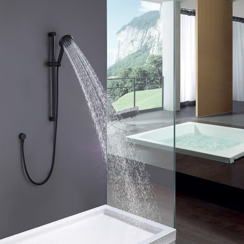 Multi Function Handheld Shower Head with Slide Bar Less Rough-in Valve