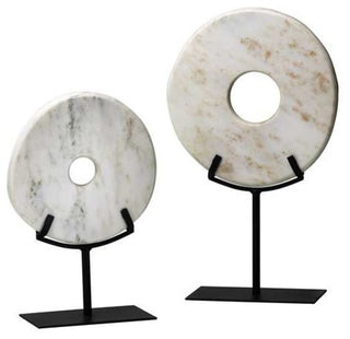 Cyan Small White Disk On Stand 02308