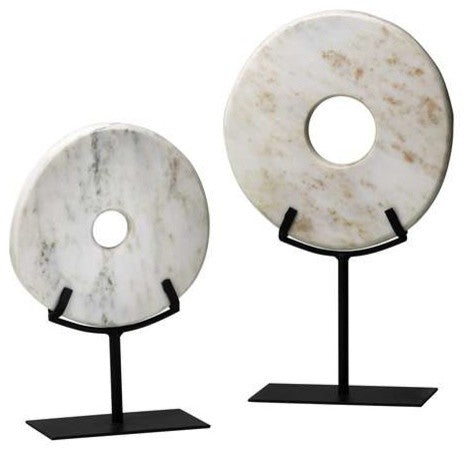 Cyan Small White Disk On Stand 02308