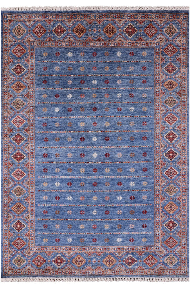 5' 10" X 8' 0" Hand-Knotted Khorjin Super Kazak Wool Rug Q10118