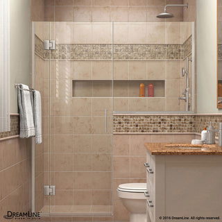 Unidoor Plus 35 1/2 - 36"Wx72"H Frameless Hinged Shower Door, Satin Black