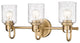 Zlite 340-3V-HG 3-Light Vanity, Clear Seeded