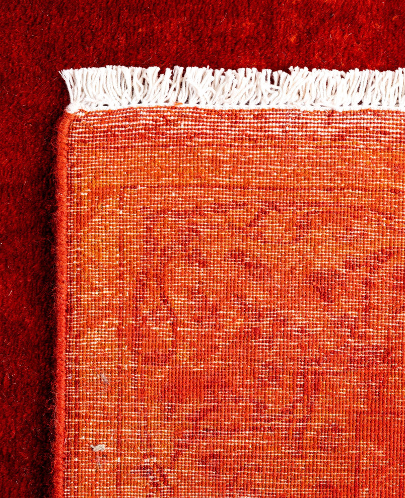 Overdyed One-of-a-Kind Hand-Knotted Area Rug Orange, 2' 6" x 13' 8"