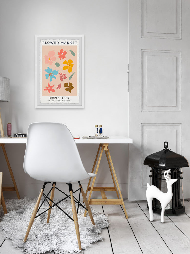 "Flower Market Copenhagen" Framed Painting Print, 12x18