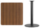 36'' Square Walnut Laminate Table Top with 24'' Round Bar Height Table Base