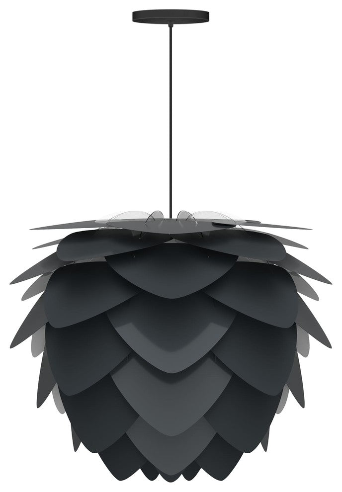 Aluvia Hardwired Pendant, Anthracite/Black, Medium