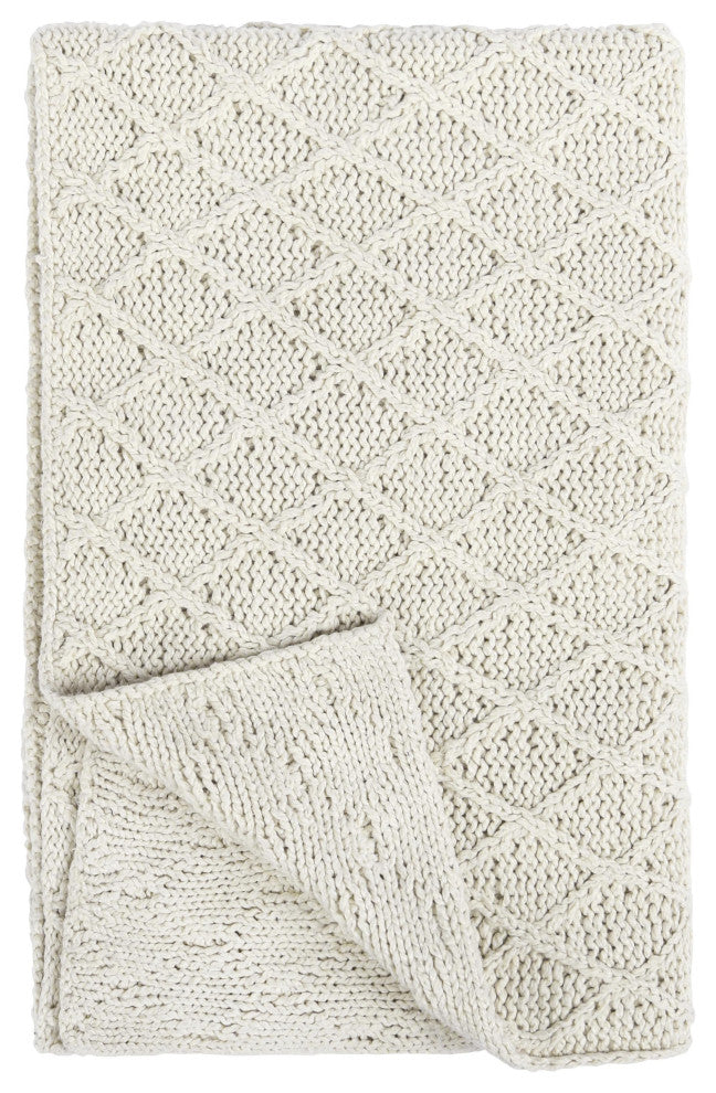 Kosas Home Porter 100% Cotton 50"x70" Throw, Ivory