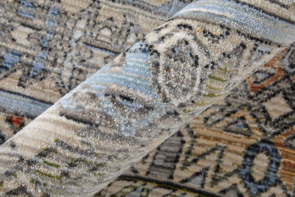 Claymore R39P0 Transitional/Casual/Industrial Runner, Ivory/Multi, 2'6"x7'3"