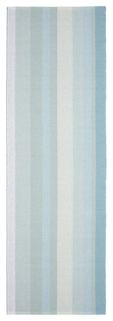 Dash & Albert Shore Stripe Handwoven Cotton Rug, Blue, Runner-2'6" x 12'