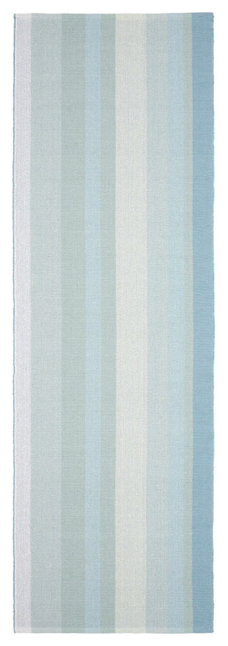 Dash & Albert Shore Stripe Handwoven Cotton Rug, Blue, Runner-2'6" x 12'