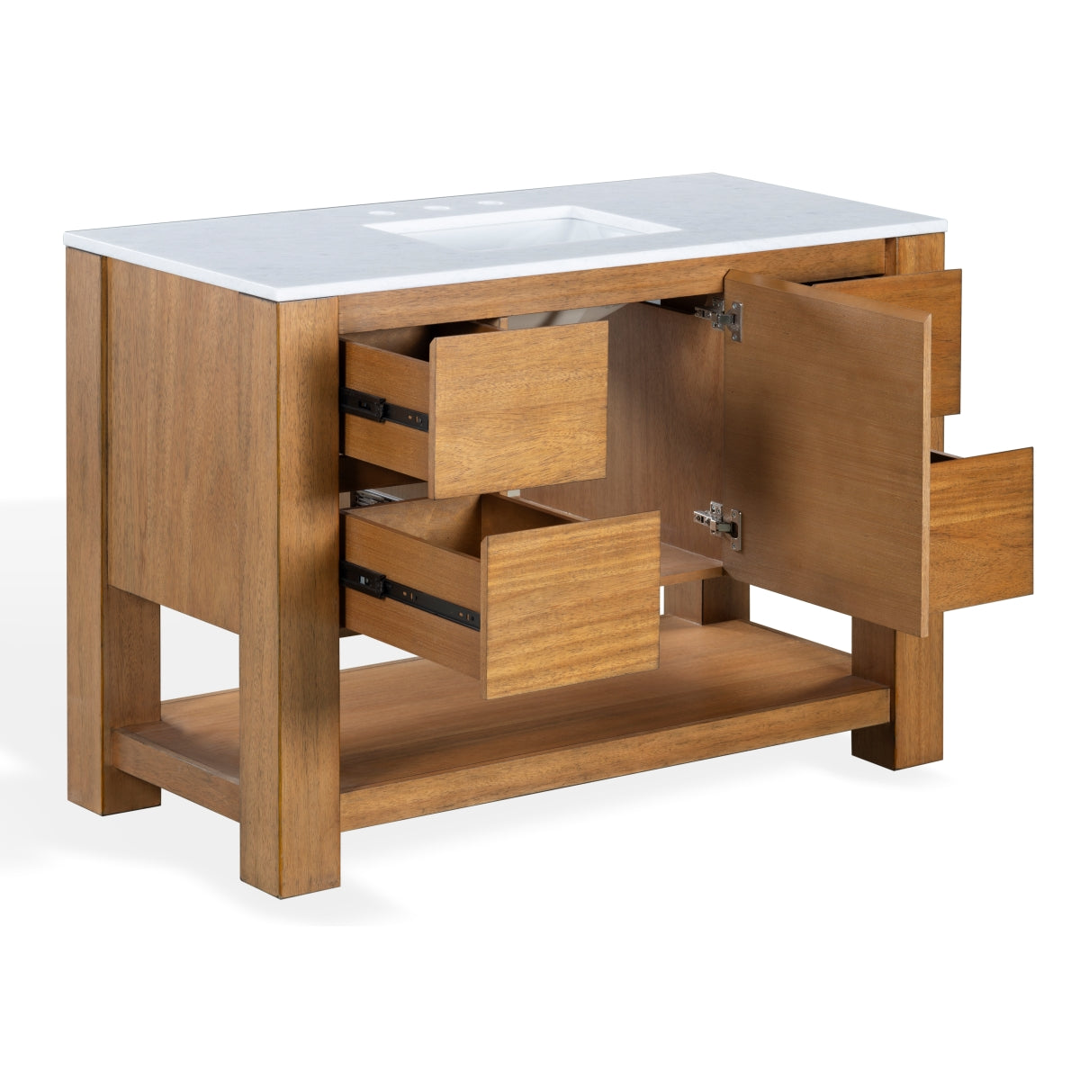 Safavieh Couture Bertino Vanity, Light Oak/White, 48In