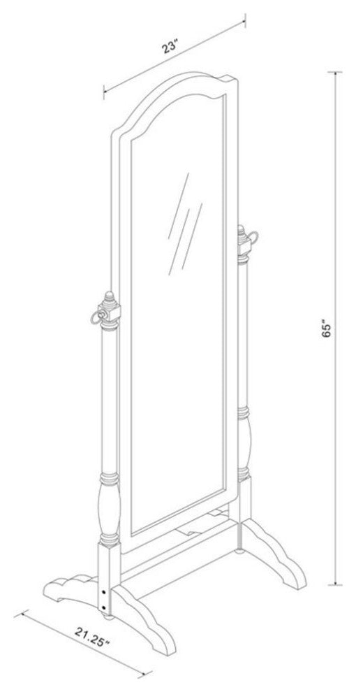 Coaster Rectangular Wood Cheval Mirror with Arched Top in Merlot