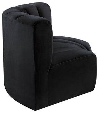 Arc Velvet Upholstered 2-Pc. Inward Curved Modular Sectional, Black