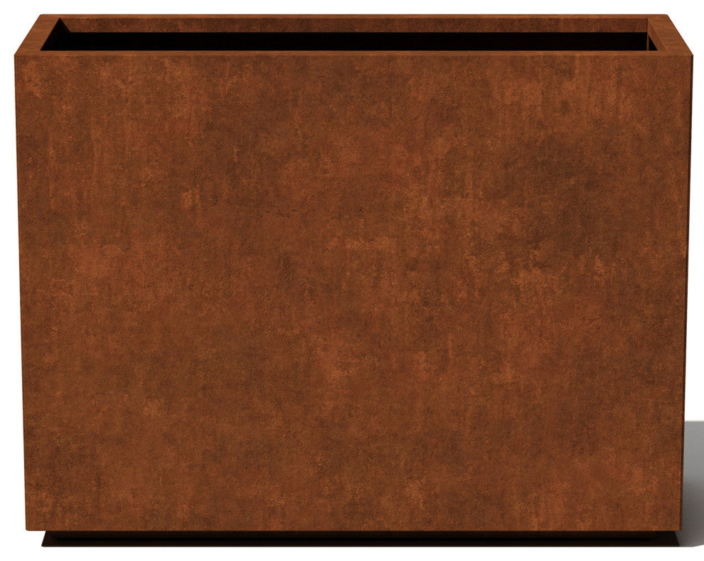 Metallic Series Corten Steel Span Planter, Large