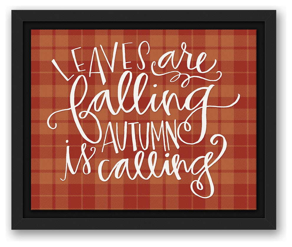 Plaid Autumn Calling 8x10 Black Floating Framed Canvas