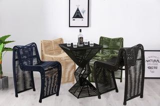 24" Lorenzo Rope Counter Stool, Set of 2, Black