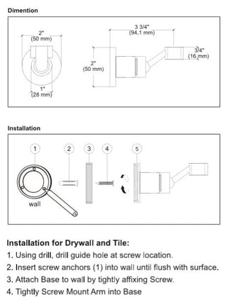 MODONA's Heavy Duty Hand Shower Wall Mount -, Satin Nickel