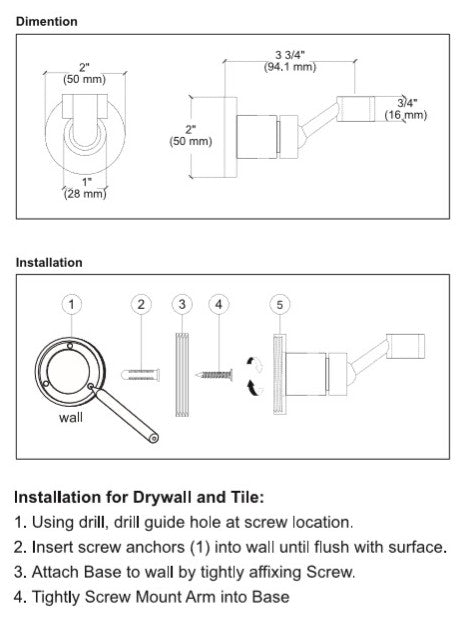 MODONA's Heavy Duty Hand Shower Wall Mount -, Satin Nickel
