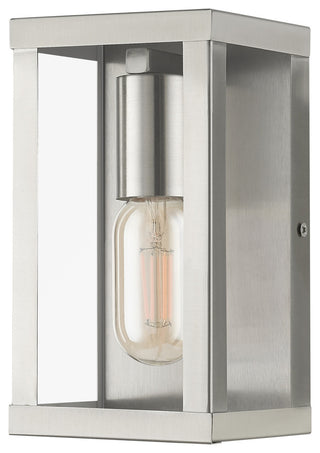 Livex Lighting Gaffney 1-Light Brushed Nickel Outdoor Small Wall Lantern