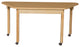 Mobile Trapezoidal High Pressure Laminate Table with Hardwood Legs, 29"