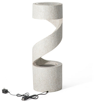 Faux Terrazzo Spiral Shaped Polyresin Fountain