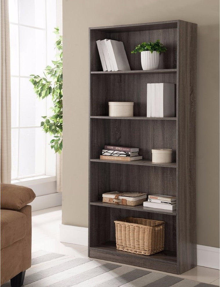 Benzara BM148854 Splendid Space Efficient Bookcase, Gray