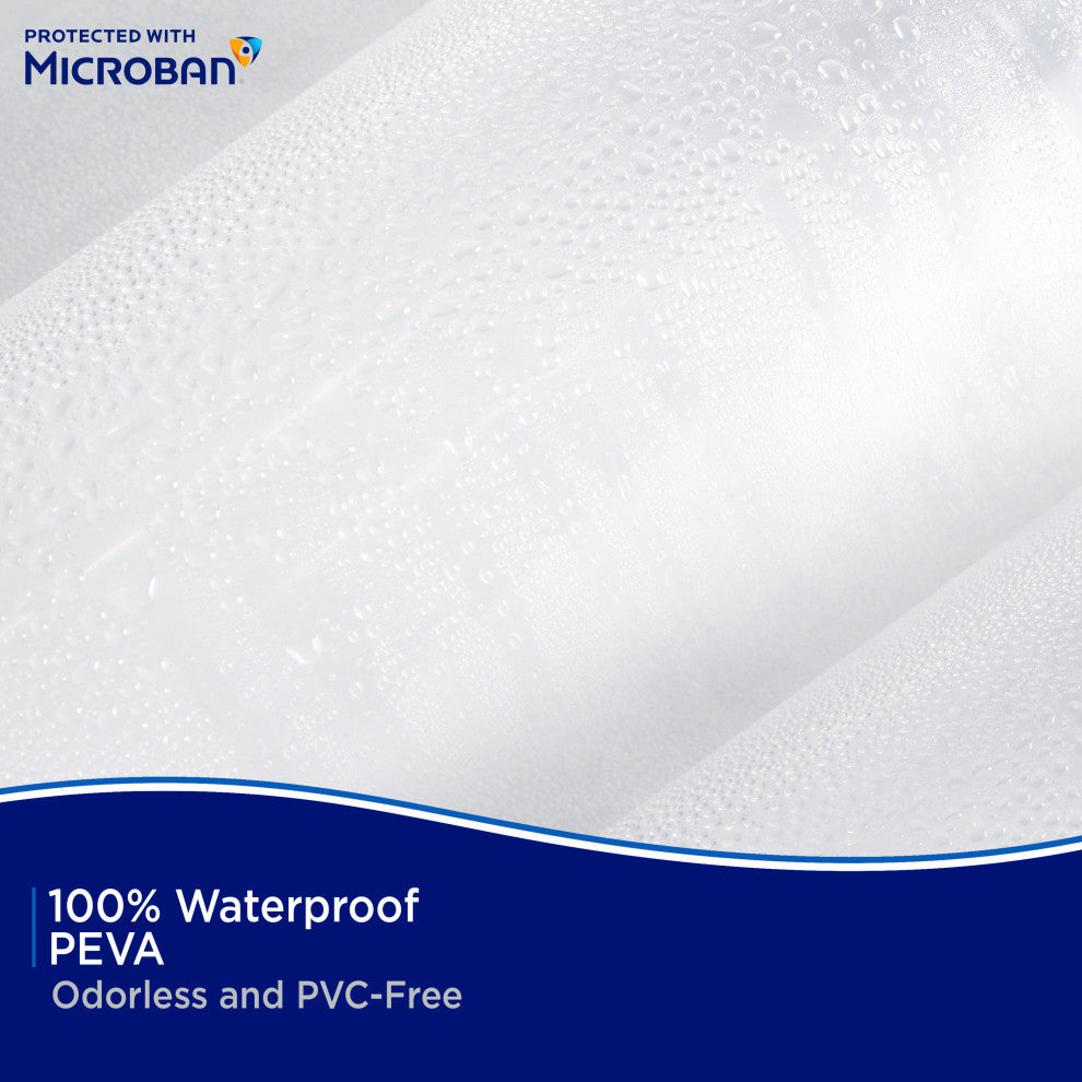 Microban Protected Heavyweight PEVA Shower Liner, 70" W x 72" H, Clear