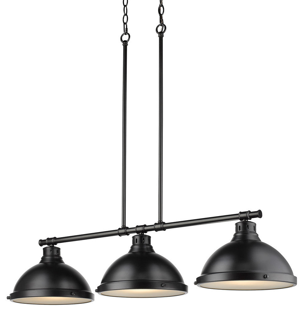 Duncan 3 Light Linear Pendant, Black, Matte Black Shades