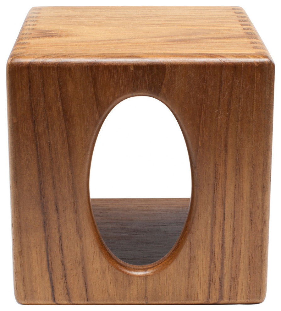 Traditional Solid Teak Square Tissue Box Cover