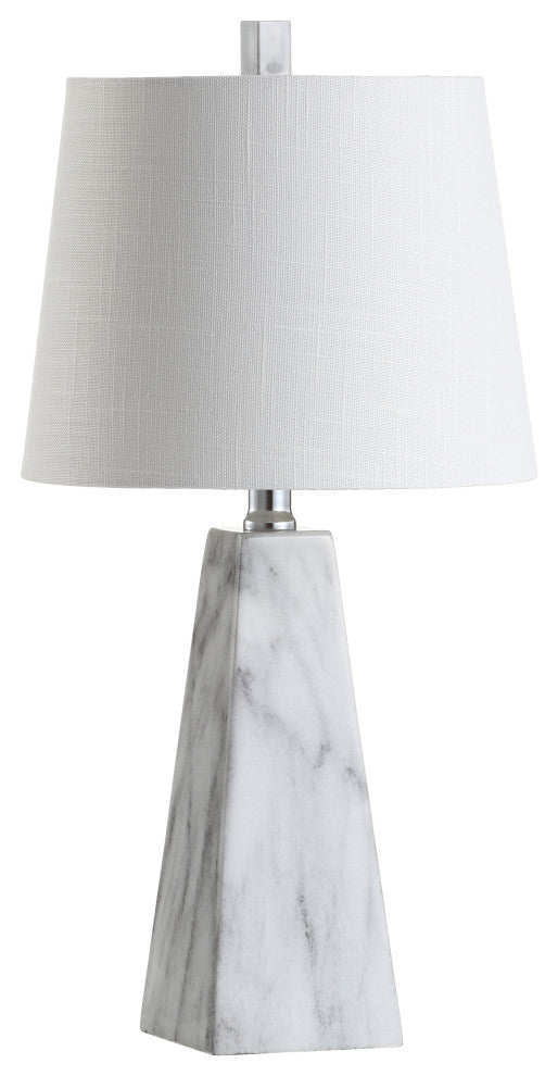 Owen 20.5" Resin LED Table Lamp, White Marble