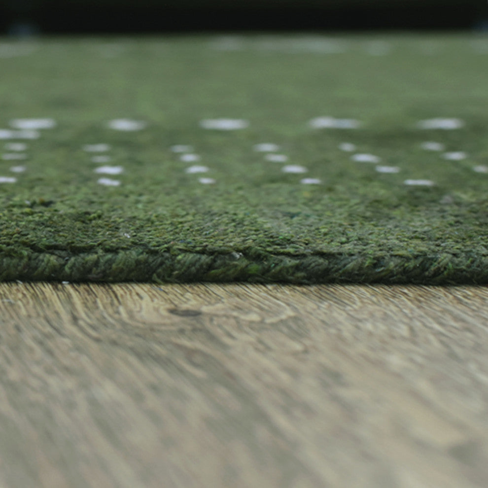 HAND KNOTTED LOOM SILK ECO-FRIENDLY AREA RUG -5'x8',Rectangle,Green,Contemporary