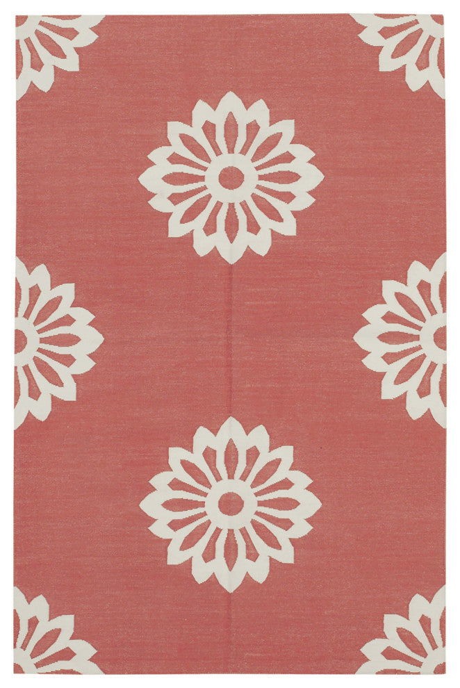 Rug N Carpet - Handmade Wool 3' 6'' x 5' 5'' Geometric Dhurrie Kilim Rug