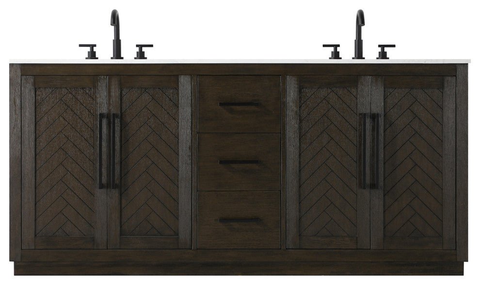 Elegant Lighting VF29072D Chase 72" - Chocolate Oak