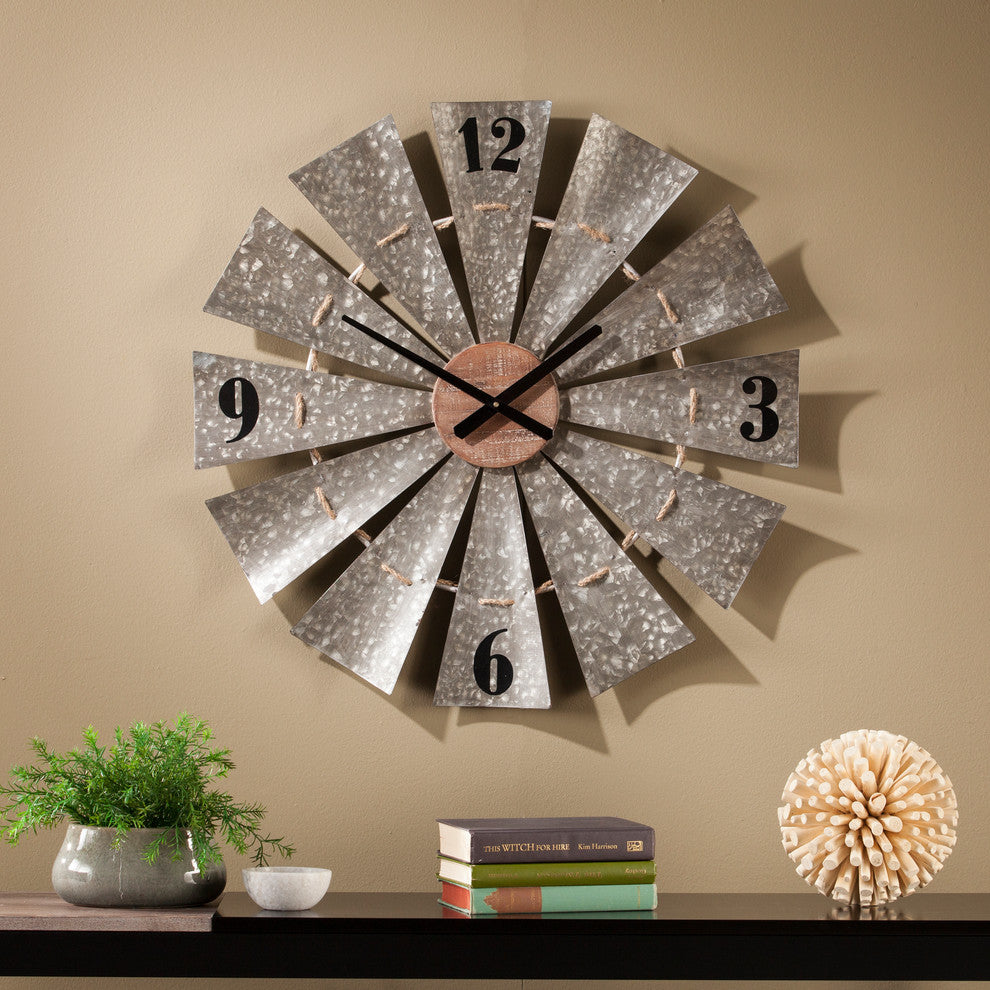 Mindel Oversized Decorative Windmill Wall Clock