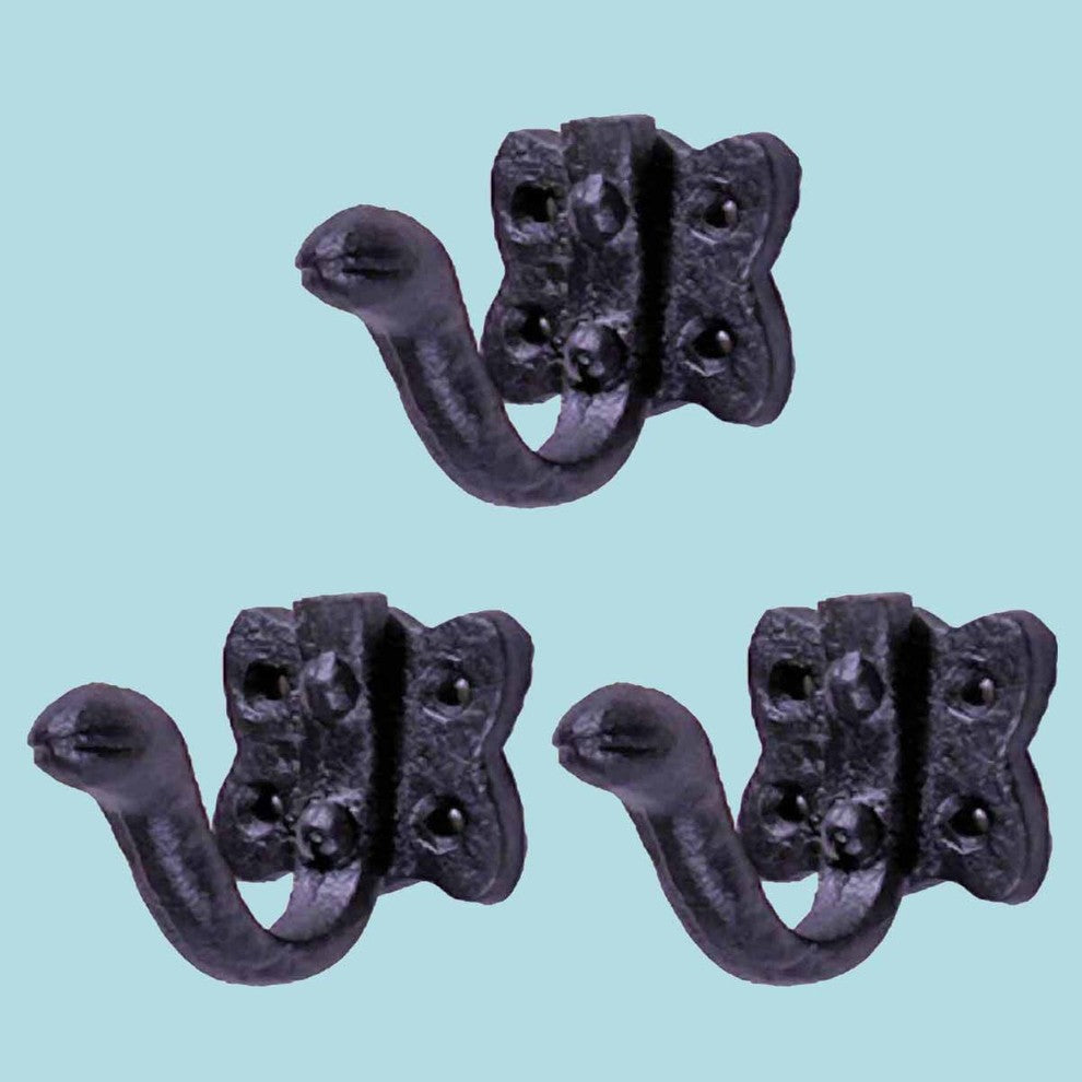 Cast Iron Coat Wall Hook Elephant Design set of 3 Renovators Supply