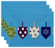 Decorative Holiday Placemat Geometric, Set of 4, Light Blue