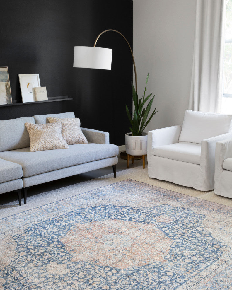 Blue Tangerine Printed Polyester Layla Area Rug by Loloi II, 9'-0"x12'-0"