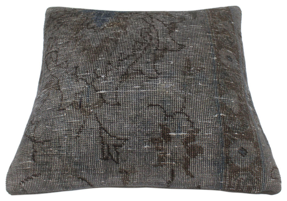 Antique Meehan Vintage Distressed Handmade Rug Pillow
