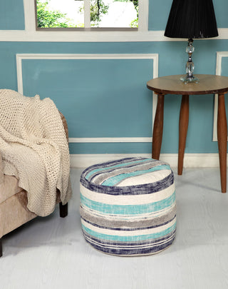 Coastal Stripe Pouf