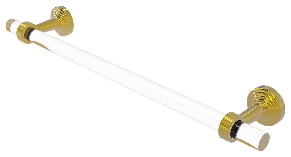 Pacific Beach 18" Towel Bar with Groovy Accents, Polished Brass