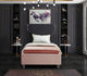 Ghost Velvet Upholstered Bed, Pink, Twin