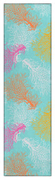 Indoor/Outdoor Seabreeze SZ3 Teal Machine Washable 2'3" x 7'6" Runner Rug